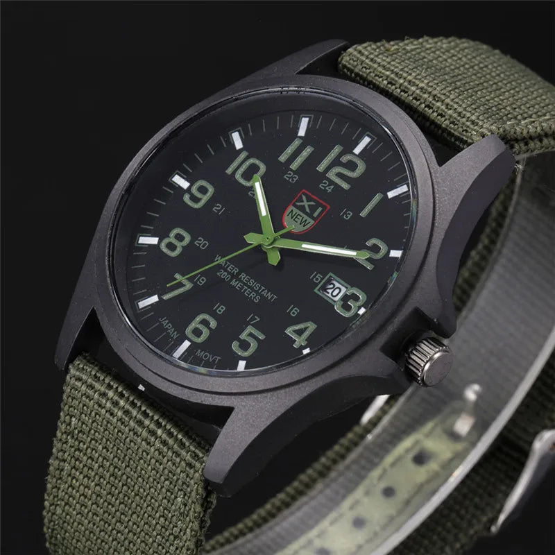 XINEW Nylon Band Quartz Watch – Military Casual Wristwatch for Men