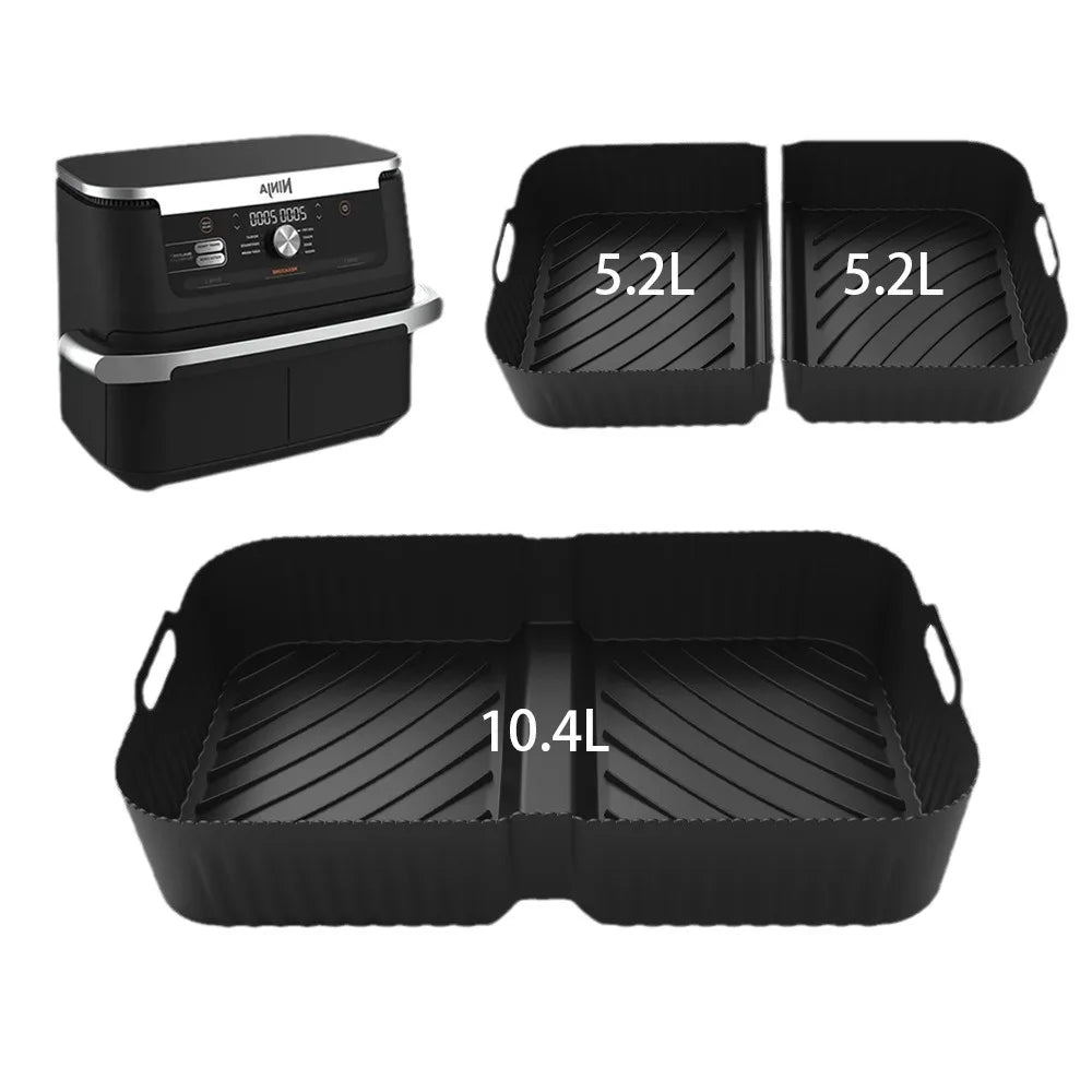 Reusable Silicone Air Fryer Tray – Non-Stick Baking Basket for Ninja Foodi