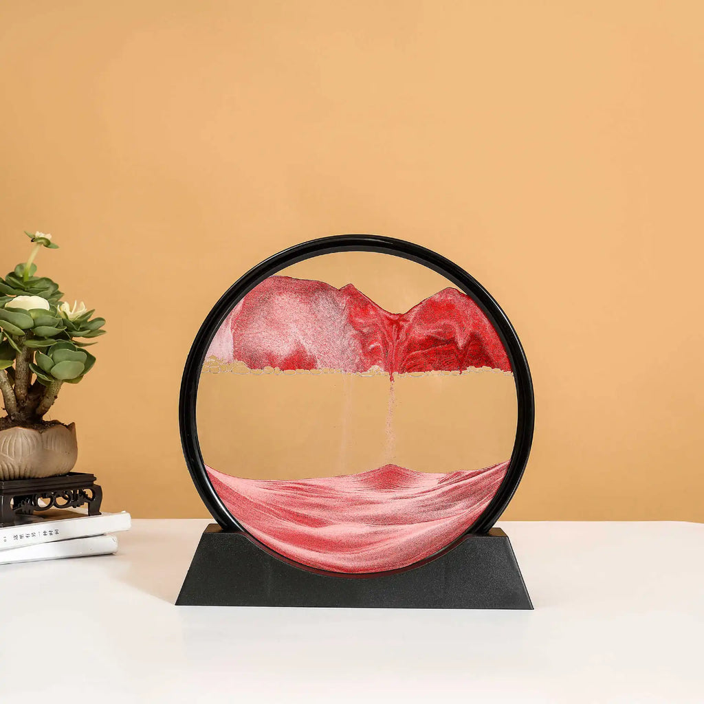 3D Moving Sand Art Frame – Dynamic Liquid Hourglass for Office Home Decor
