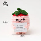 Handmade Wool Crochet Dog Doll – Positive Affirmation Plush for Home Decor
