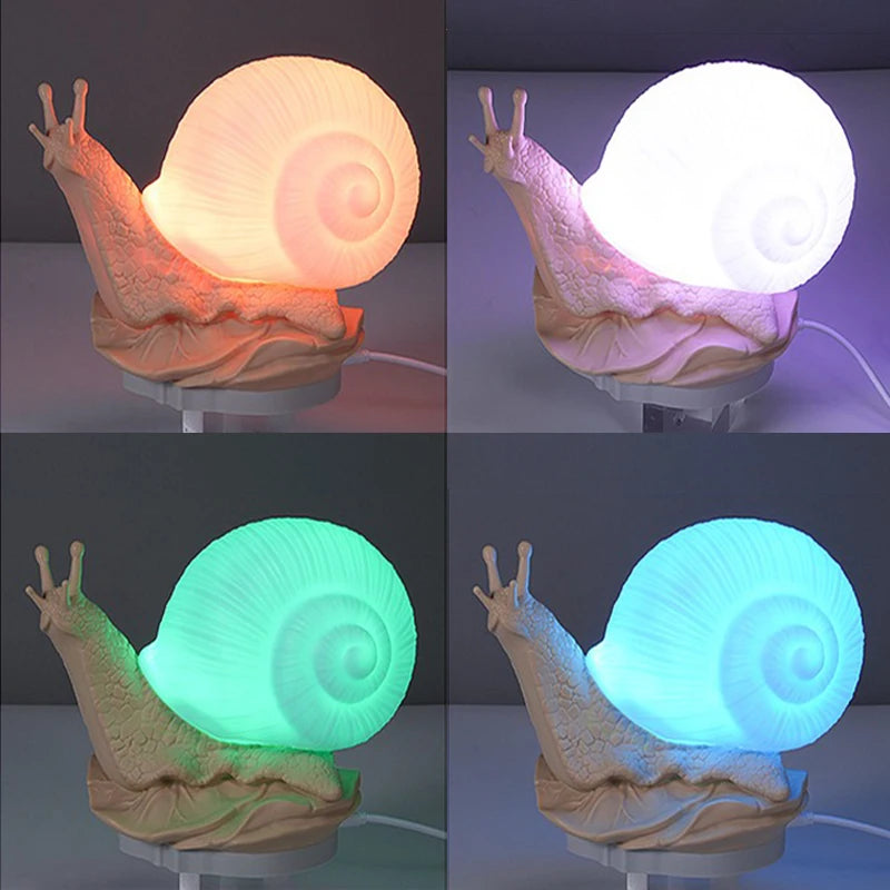 Cute Snail Night Light – Color Changing Bedside Lamp for Kids Room Decor