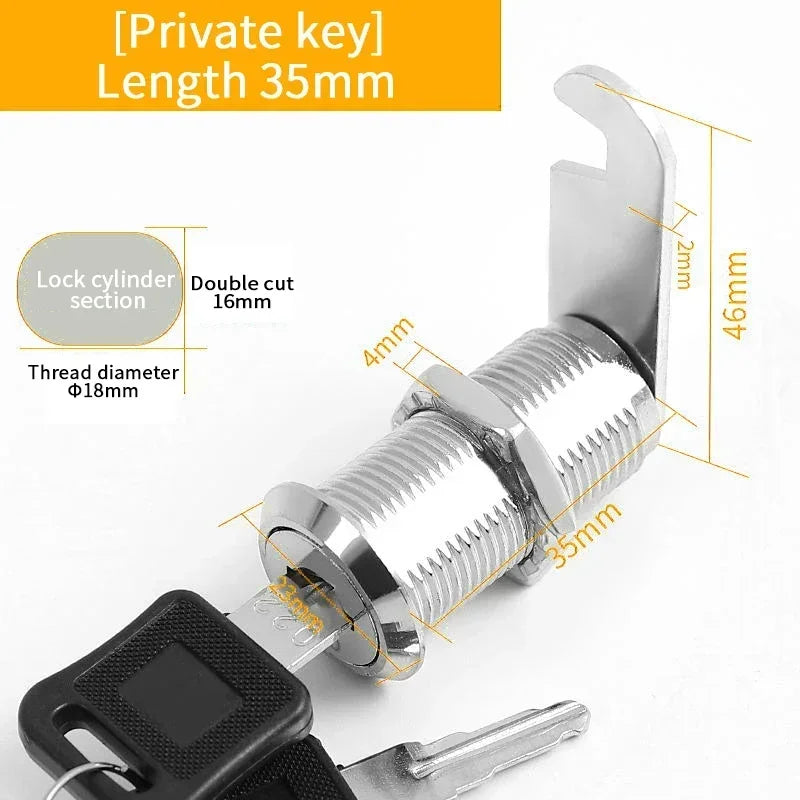 Cam Lock Drawer Cabinet Hardware – Assorted Sizes for Furniture Security