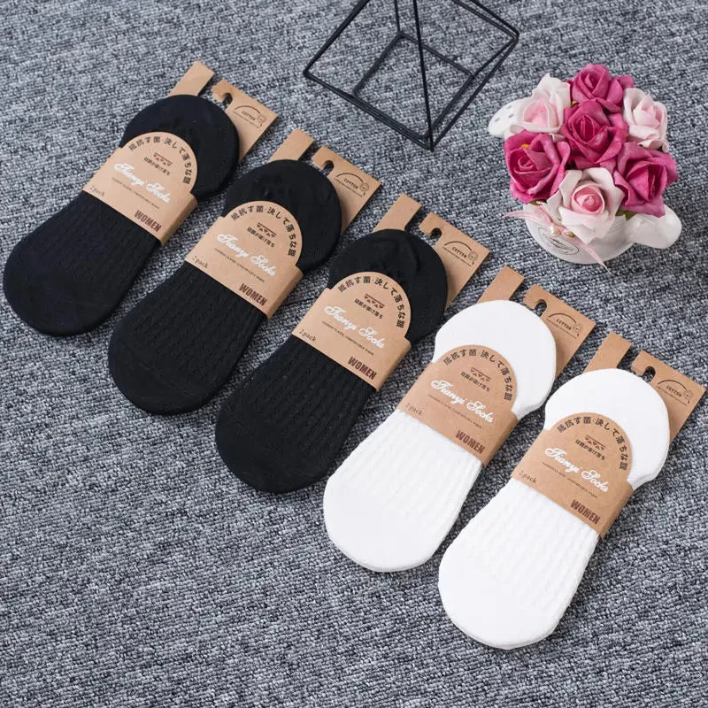 Silicone Invisible Boat Socks – Soft Cotton Women's Ankle Liners for Summer