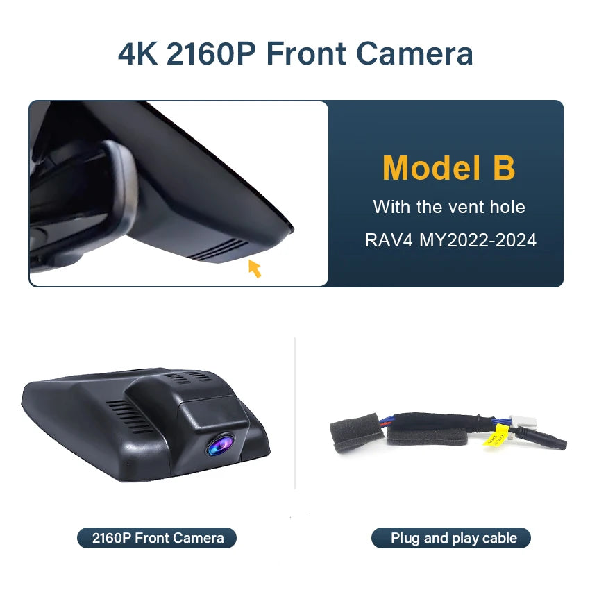 4K HD Dash Cam – WIFI Car Video Recorder for Toyota RAV4