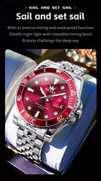 Stainless Steel Quartz Watch – Luminous Calendar Wristwatch for Business Men