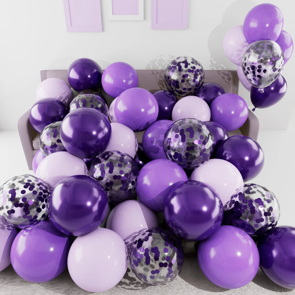 Metallic Pearl and Confetti Balloons – Decorative Latex Set for Party Events