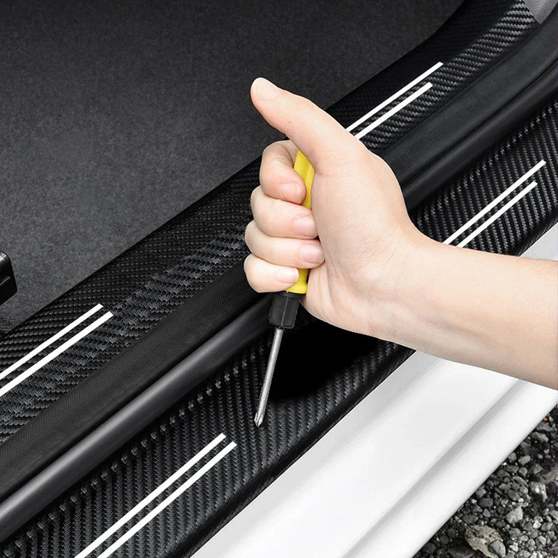 Carbon Fiber Door Sill Scuff Plates – Anti-Scratch Decal for Dodge Avenger