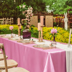 Satin Rectangle Tablecloth – Smooth Solid Color Cover for Wedding Parties