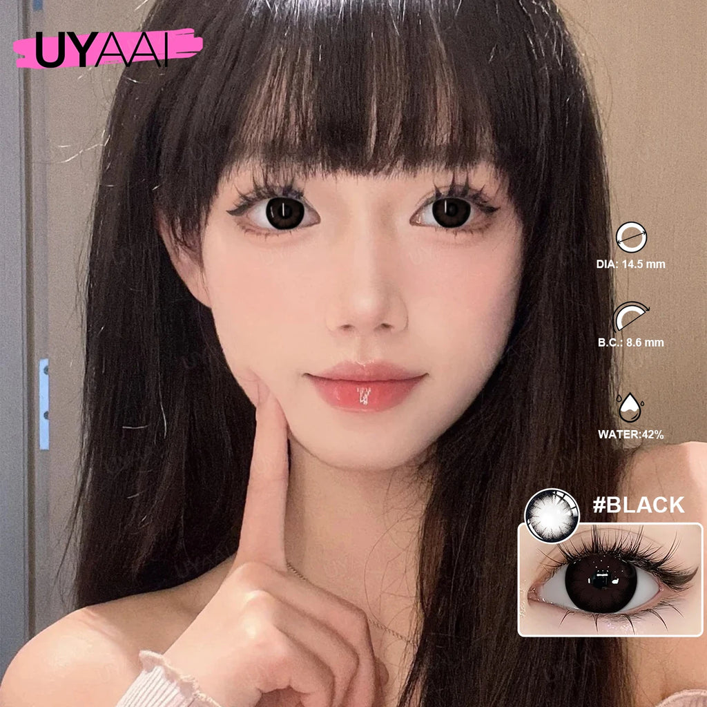 Color Contact Lenses – Natural 14.5mm Big Black and Brown Pupils for Beauty Makeup