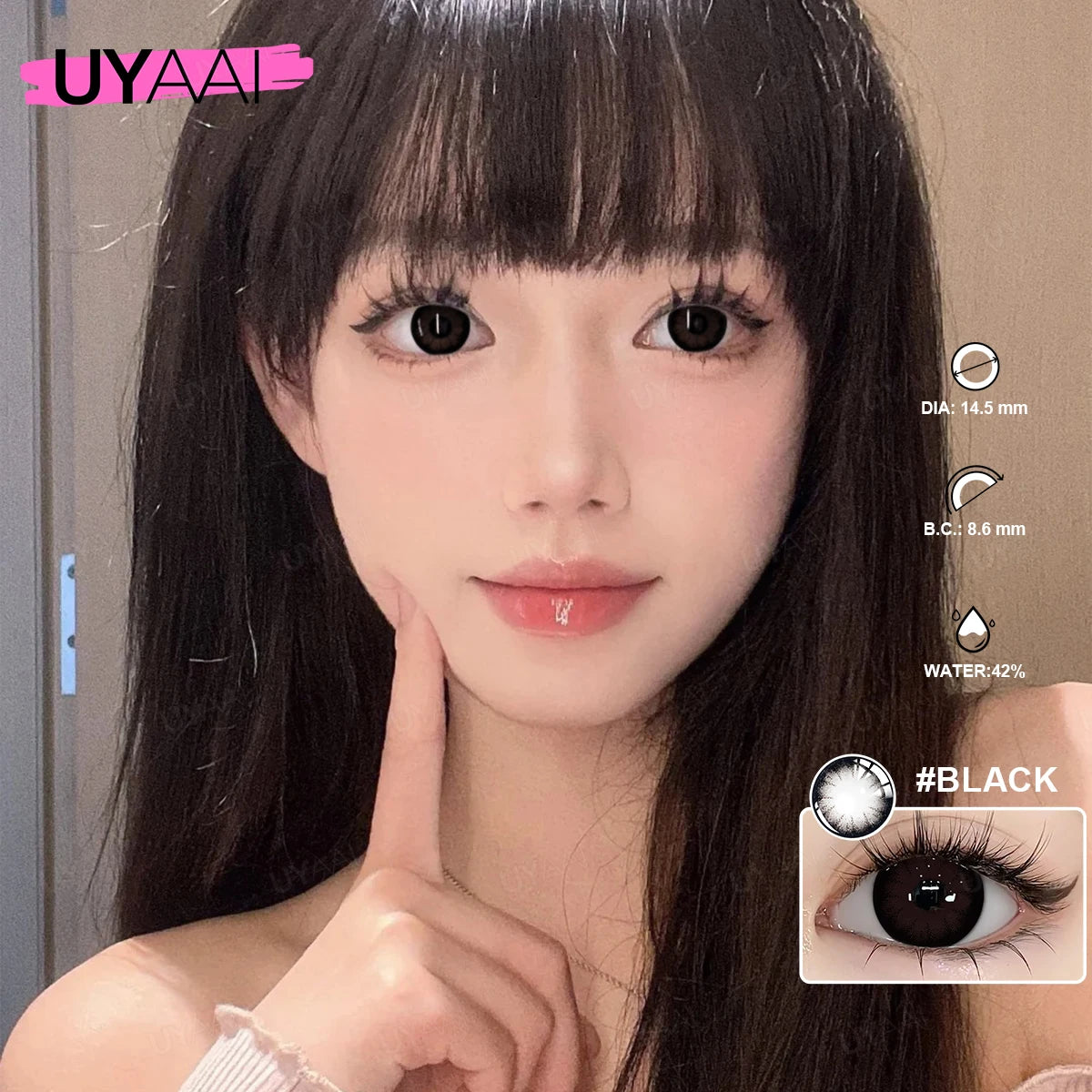 Color Contact Lenses – Natural 14.5mm Big Black and Brown Pupils for Beauty Makeup
