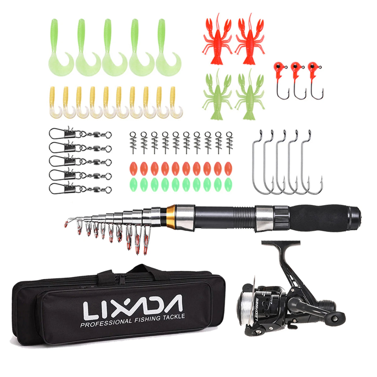 Telescopic Fishing Rod Combo – Carbon Fiber Kit with Spinning Reel and Bag