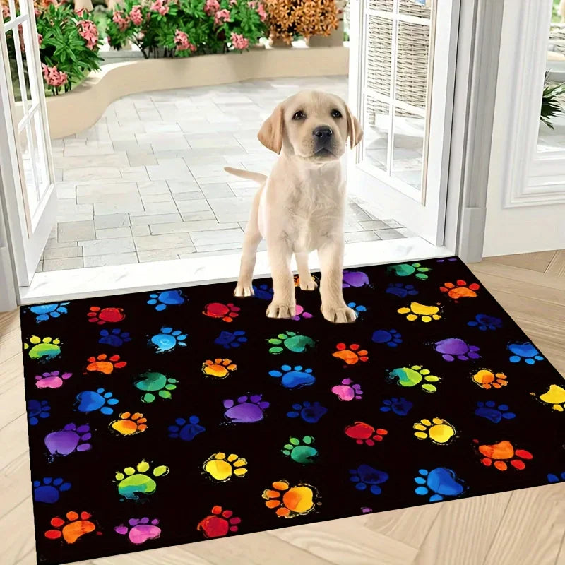 Absorbent Cat Paw Doormat – Decorative Non-Slip Floor Rug for Home Entrance