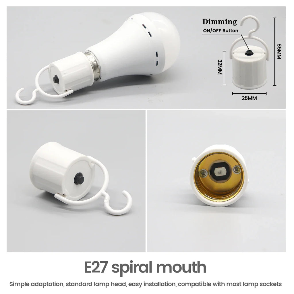 Rechargeable LED Emergency Bulb – Portable 7W Light for Camping and Home Power