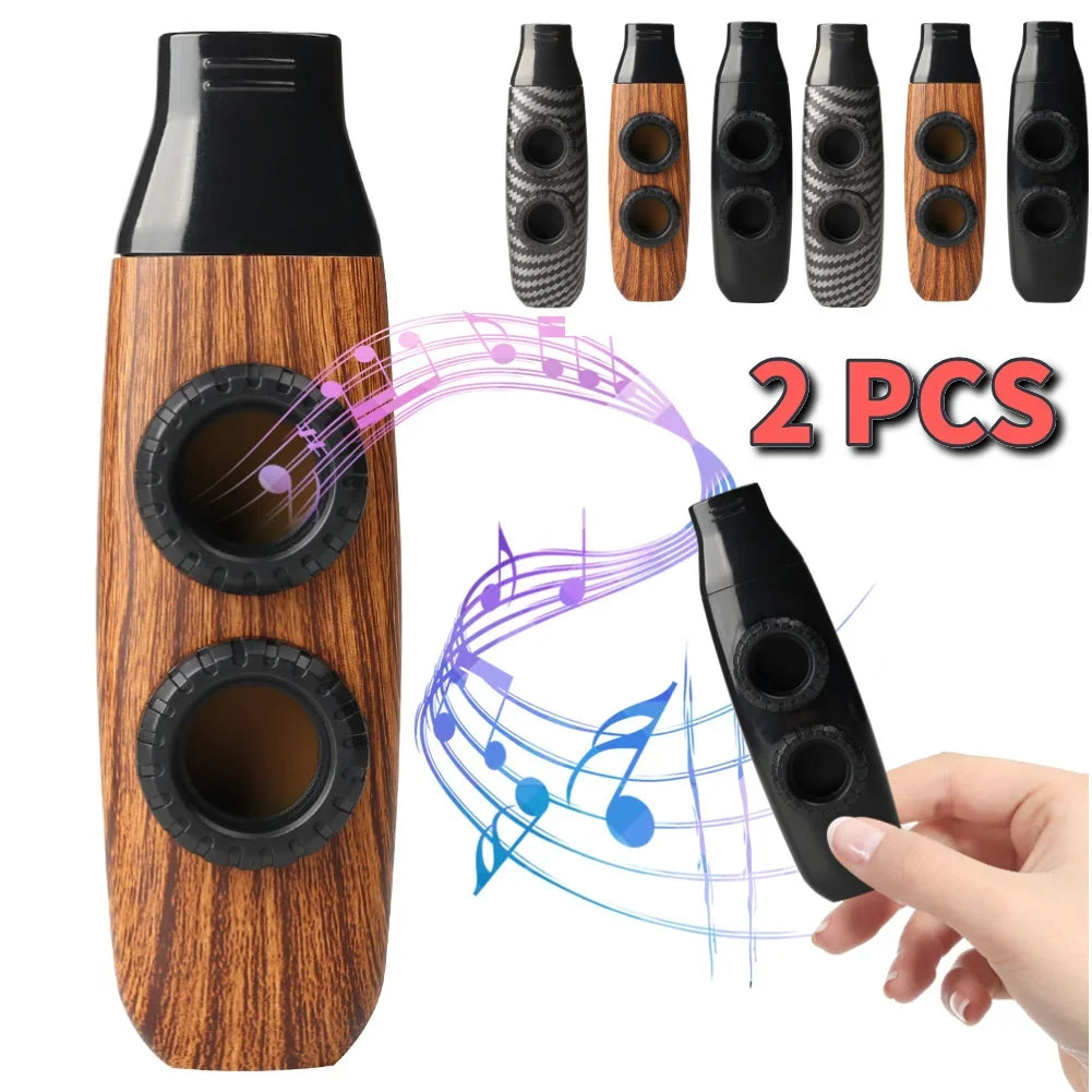 Double Hole Metal Kazoo – Adjustable Membrane Instrument for Kids Music