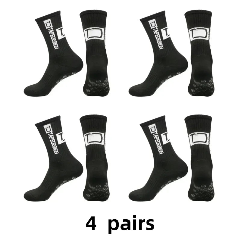 Non-Slip Silicone Grip Sports Socks – Mid-Calf Athletic Gear for Football Yoga