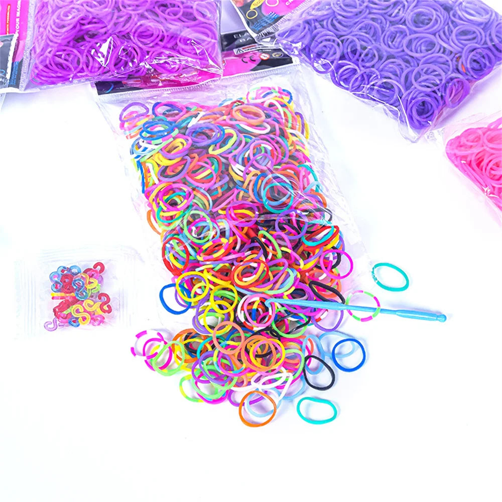 Elastic Loom Bands – Colorful DIY Jewelry Making Kit for Kids Crafts