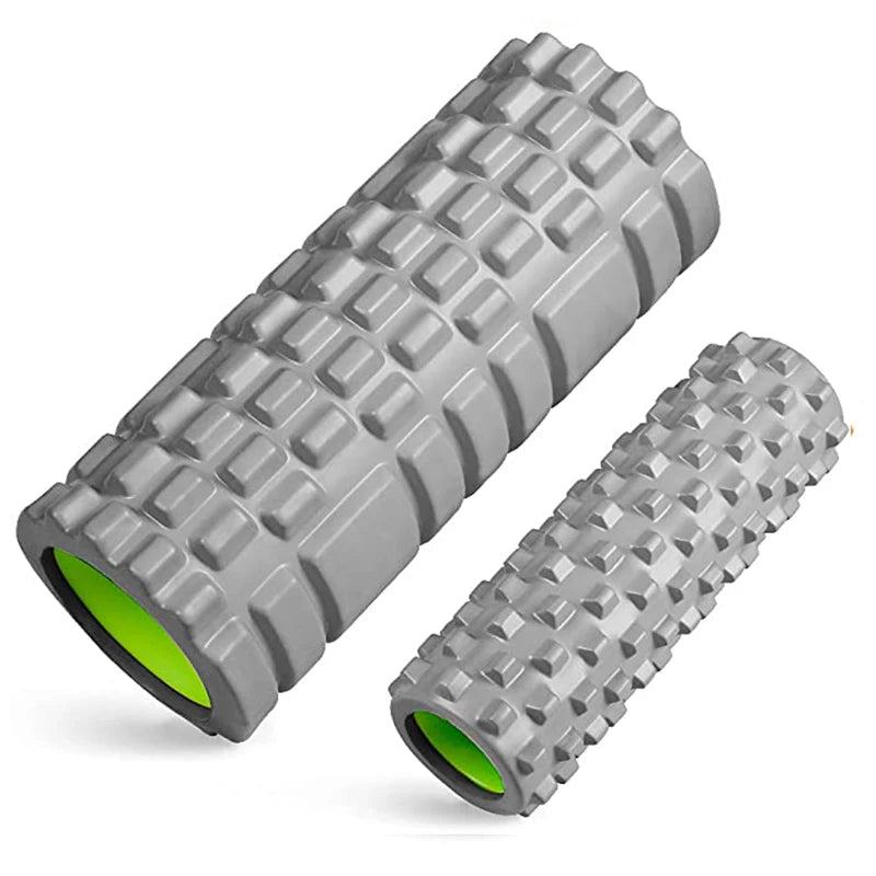 33cm Foam Yoga Massage Roller – Textured Grid Muscle Recovery for Gym Training