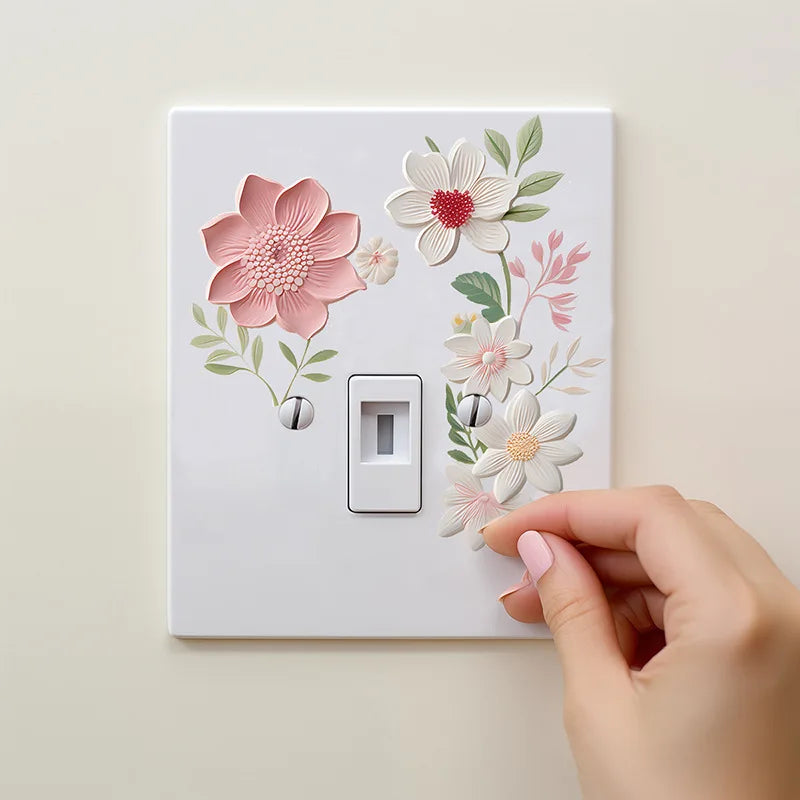 Floral PVC Wall Decal – Removable Waterproof Sticker for Home Decor