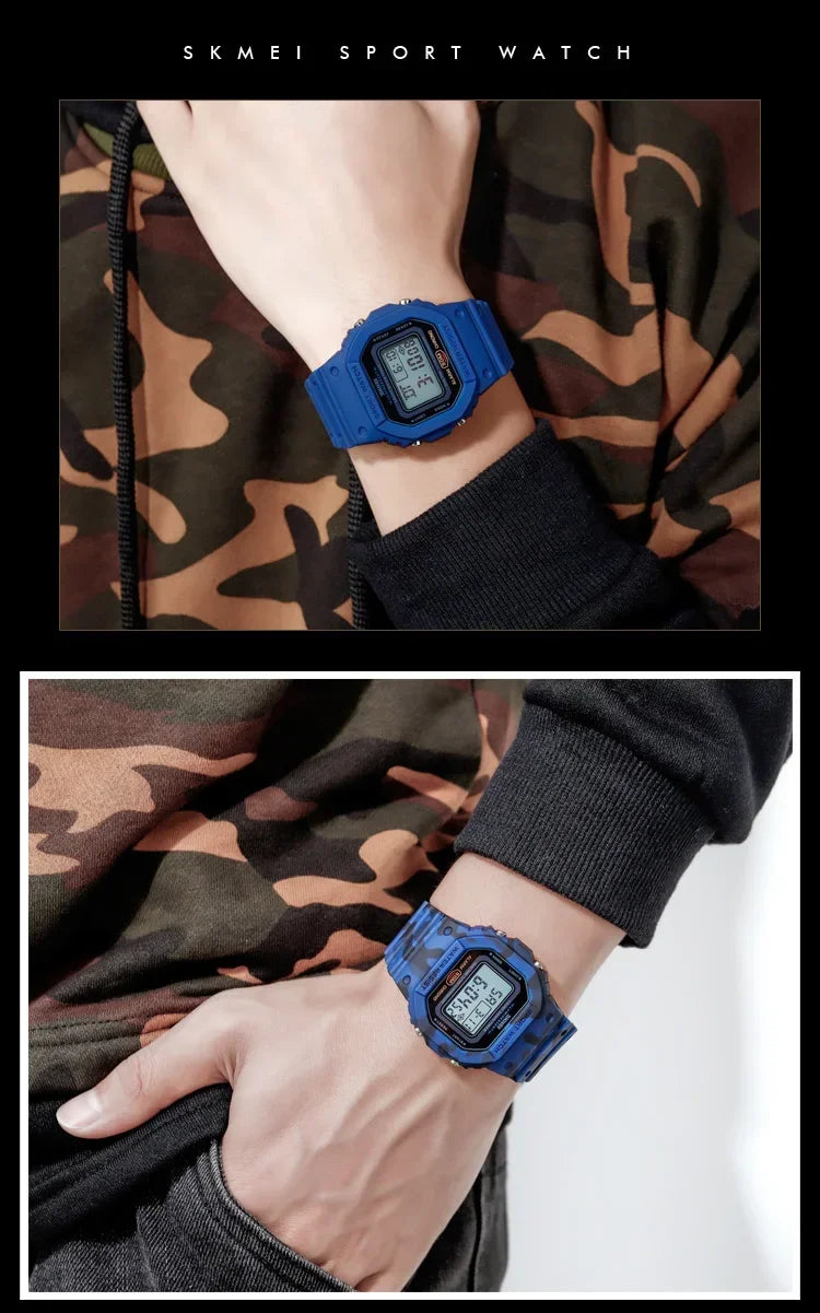 Digital Sport Watch – Multifunctional Retro Timepiece for Men