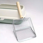 Stainless Steel Cat Litter Scoop – Long Handle Tool for Pet Waste Cleaning