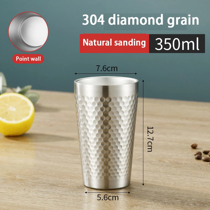 Stainless Steel Diamond Hammer Cup – Insulated Outdoor Camping Drinkware