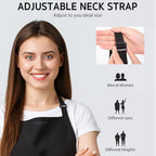 Adjustable Solid Color Apron Set – Kitchen Chef Bib for Men and Women