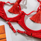 Tassel Lingerie Set – Cut Out Two Piece Set for Sexy Women's Underwear