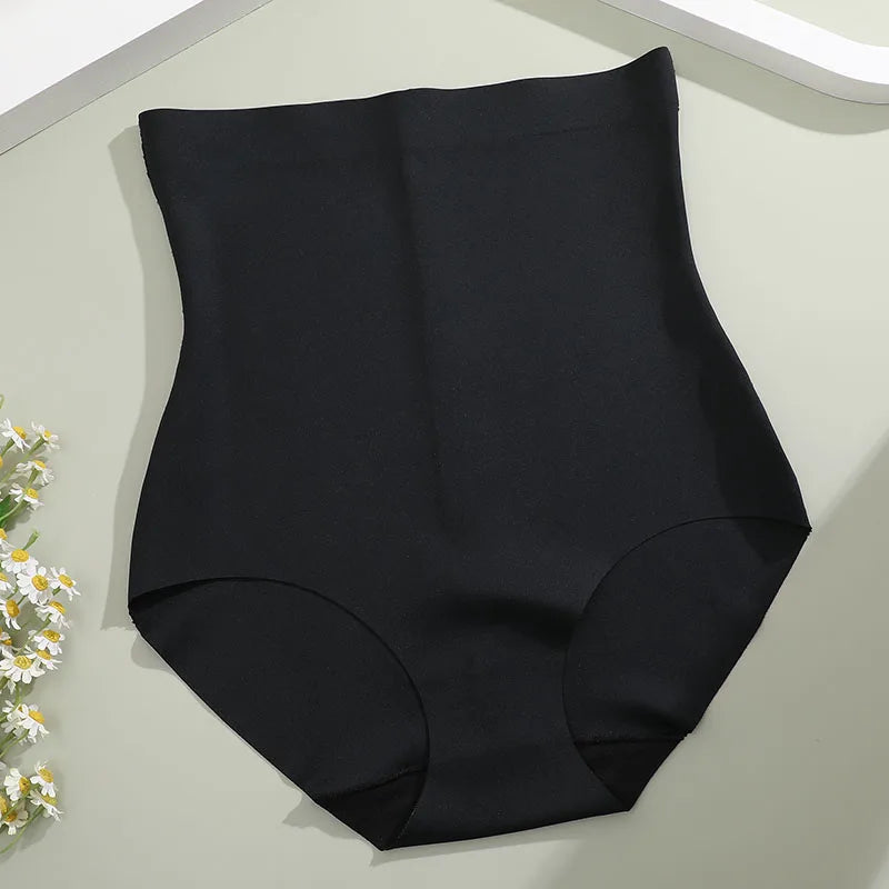 Seamless High Waist Shapewear – Ice Silk Tummy Control Panties for Women