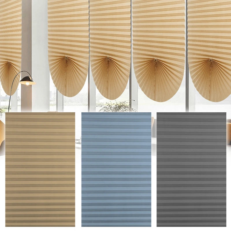 Self-Adhesive Pleated Blinds – Half Blackout Privacy Shades for Home Windows