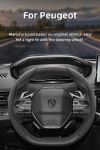 Suede Steering Wheel Cover – Anti-Slip Segmented Grip for Peugeot Vehicles