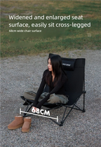 Foldable Camping Chair – Ergonomic Recliner with Pillow for Outdoor Leisure