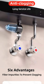 Stainless Steel Water Filter – Detachable Brass Prefilter for Bathroom Plumbing