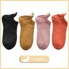 Embroidered Heart Ankle Socks – Cute Cotton Casual Footwear for Women