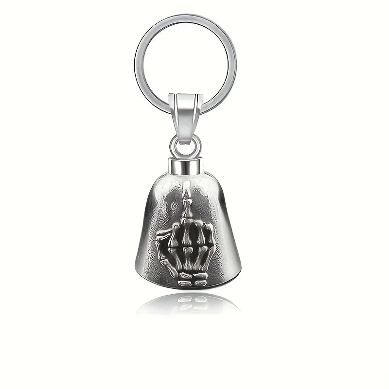 Vintage Jesus Cross Bell Pendant – Religious Biker Necklace for Men