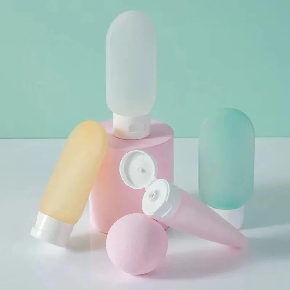 Refillable 60ml Squeeze Tubes – Soft Silicone Containers for Travel Toiletries