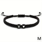 Initial Heart Braided Bracelet – Adjustable A-Z Friendship Jewelry for Gifts