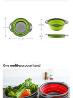 Collapsible Silicone Colander – Foldable Strainer for Kitchen Fruit Washing