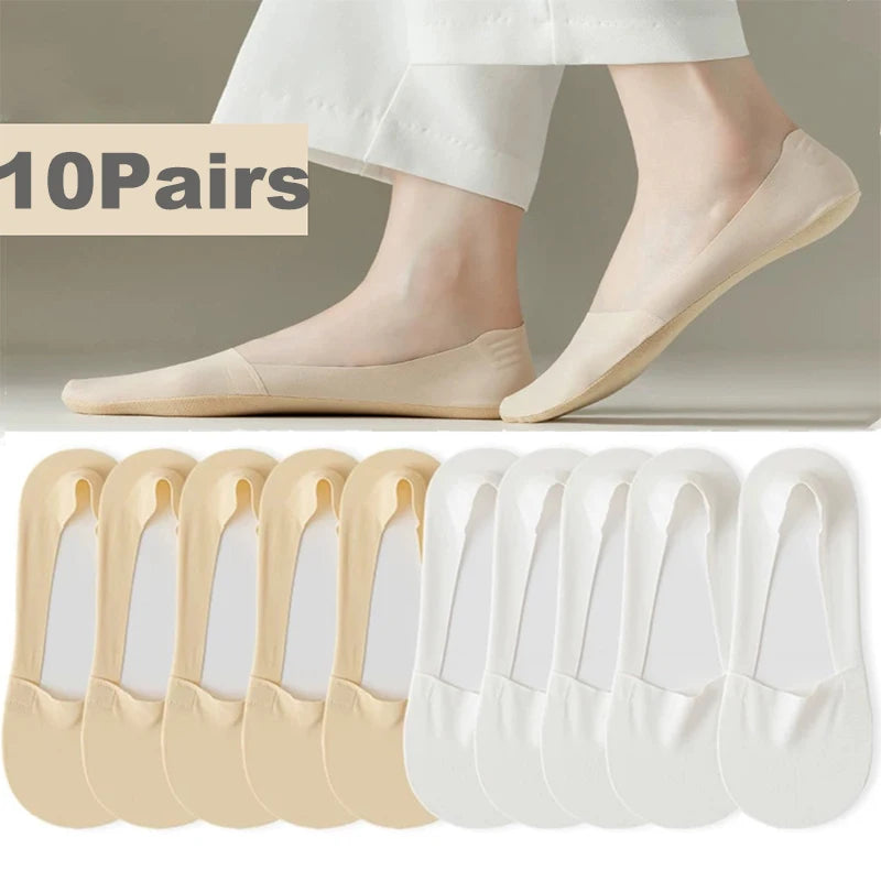 Cotton Invisible Low Cut Socks – Breathable Non-slip Liners for Casual Wear