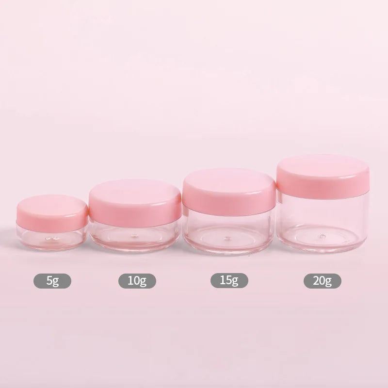 Refillable Cosmetic Sample Jars – Small Plastic Containers for Travel Storage