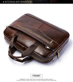 Genuine Leather Men Briefcase – Professional Laptop Messenger for Business