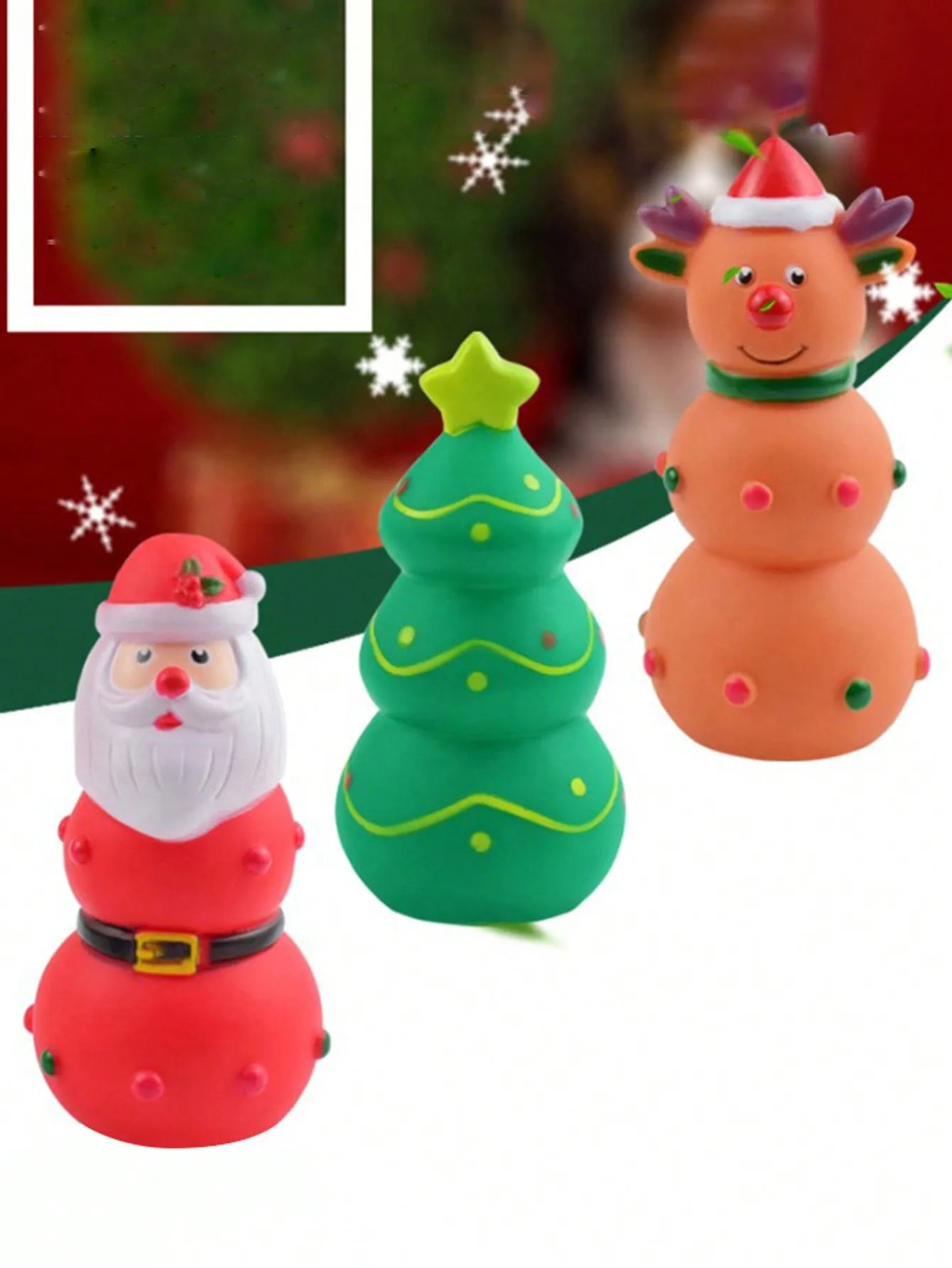 Durable Squeaky Dog Chew Toy – Christmas Themed Teeth Grinding Pet Gift