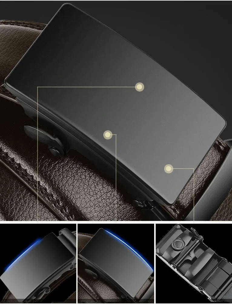Automatic Buckle Belt – Men's Leather Waist Strap for Business Casual