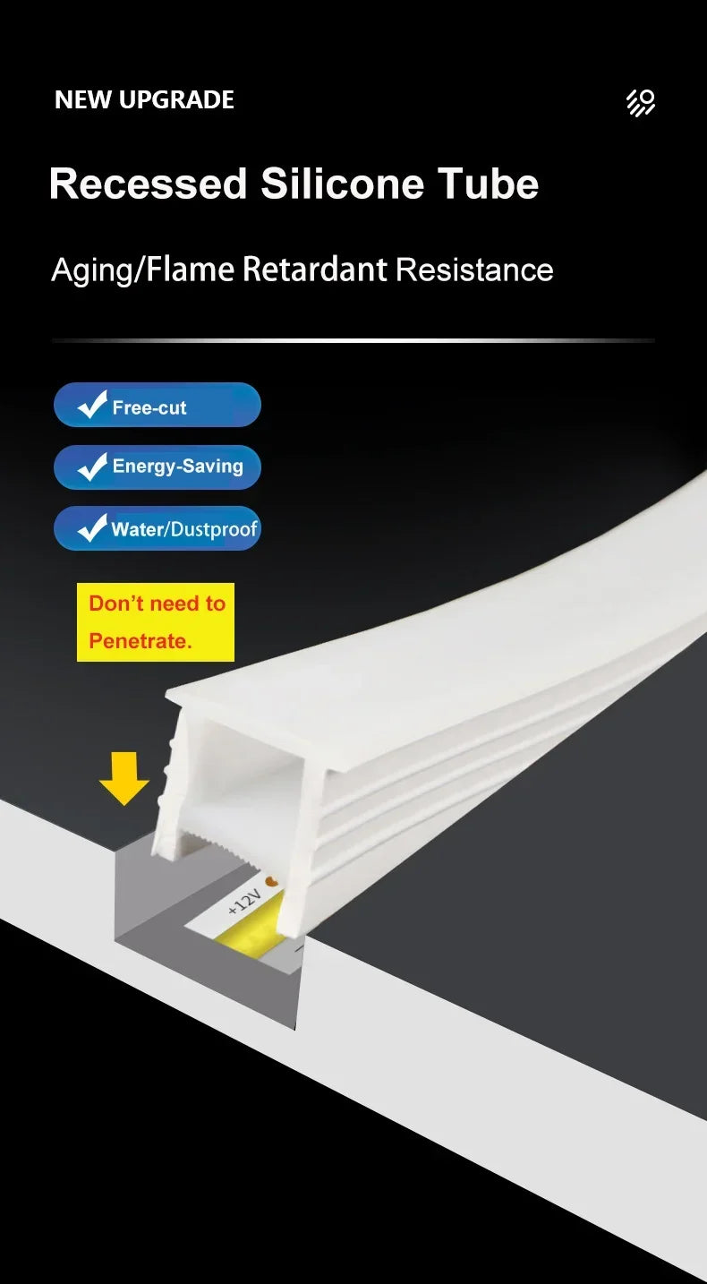Silicone LED Neon Channel – Flexible Waterproof Housing for COB Strip Lights