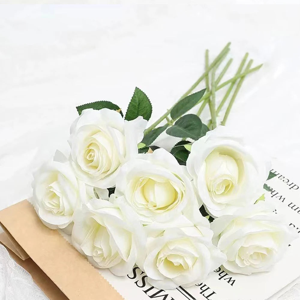 Artificial Silk Rose – Realistic Floral Decor for Weddings and Home Gifts