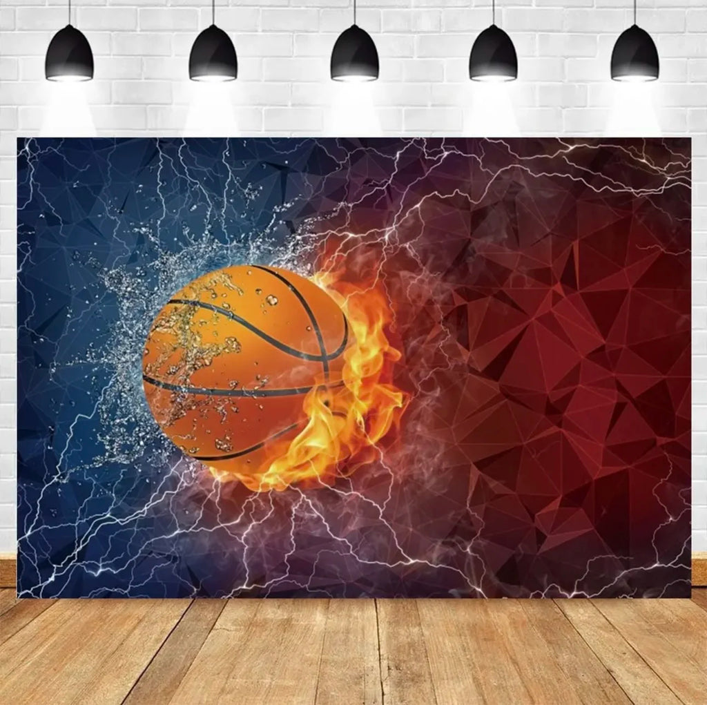 Basketball Stadium Photography Backdrop – Sport Theme for Kids Birthday Party