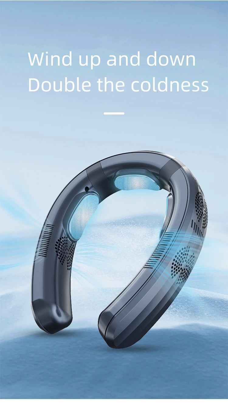 Portable Neck Fan – 6000mAh Wearable Air Conditioner for Outdoor Summer Cooling