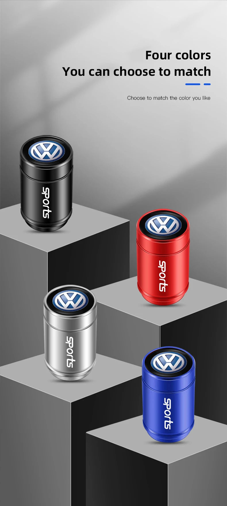 Alloy Tire Valve Caps – Dust Cover Accessories for Volkswagen Car Wheels