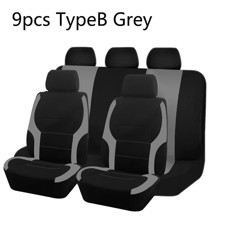 Universal Polyester Car Seat Cover Set – Bicolor Protector for Auto Interior