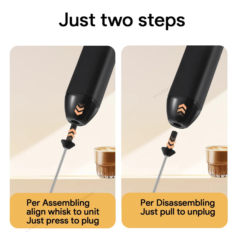 Electric Milk Frother – Wireless Handheld Foam Maker for Coffee and Baking