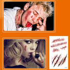 Realistic Fake Scar Tattoos – Bloody Wound Decals for Halloween Makeup